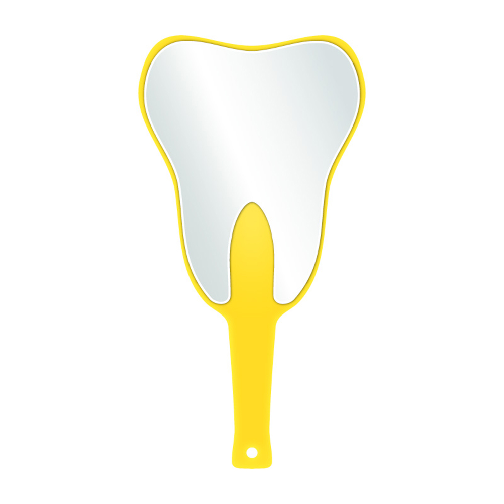 Handspiegel "Zahn" gelb, 27 cm, Stück