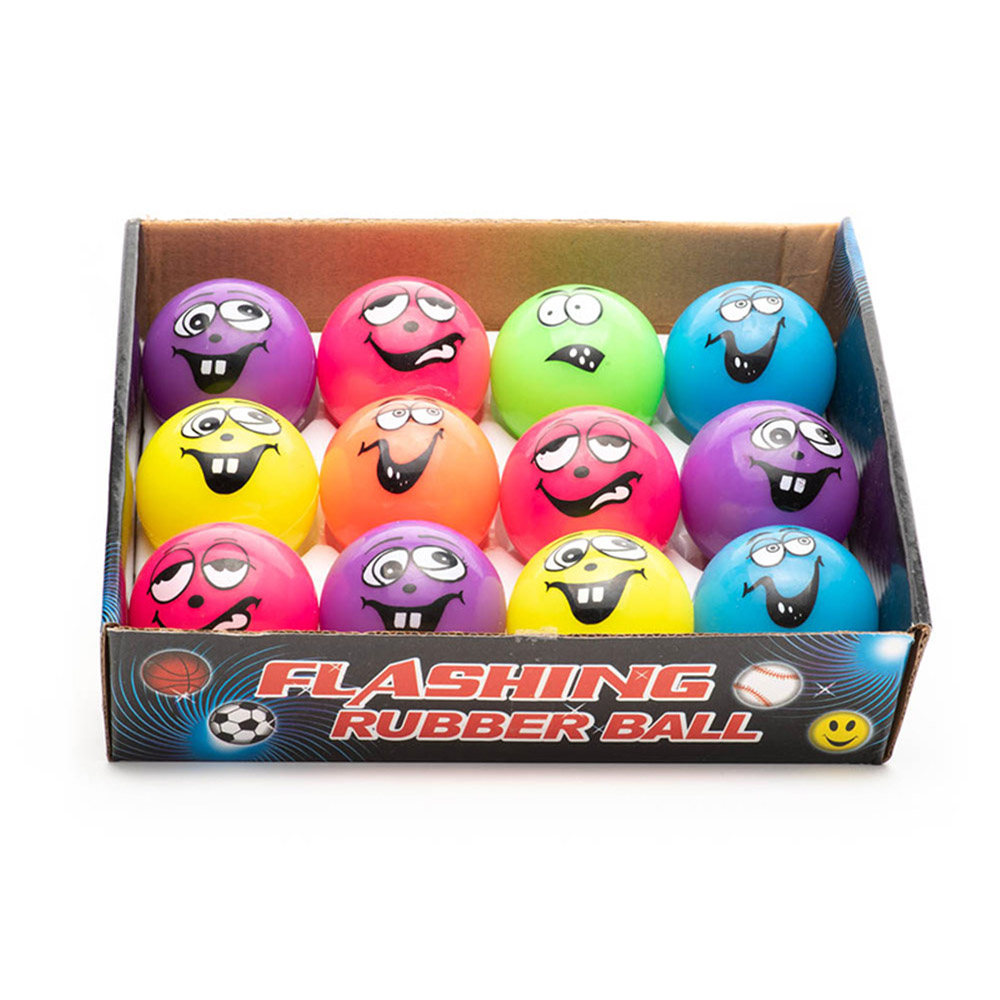 Light-Up Smiley Leuchtbälle, 9 Stück Box