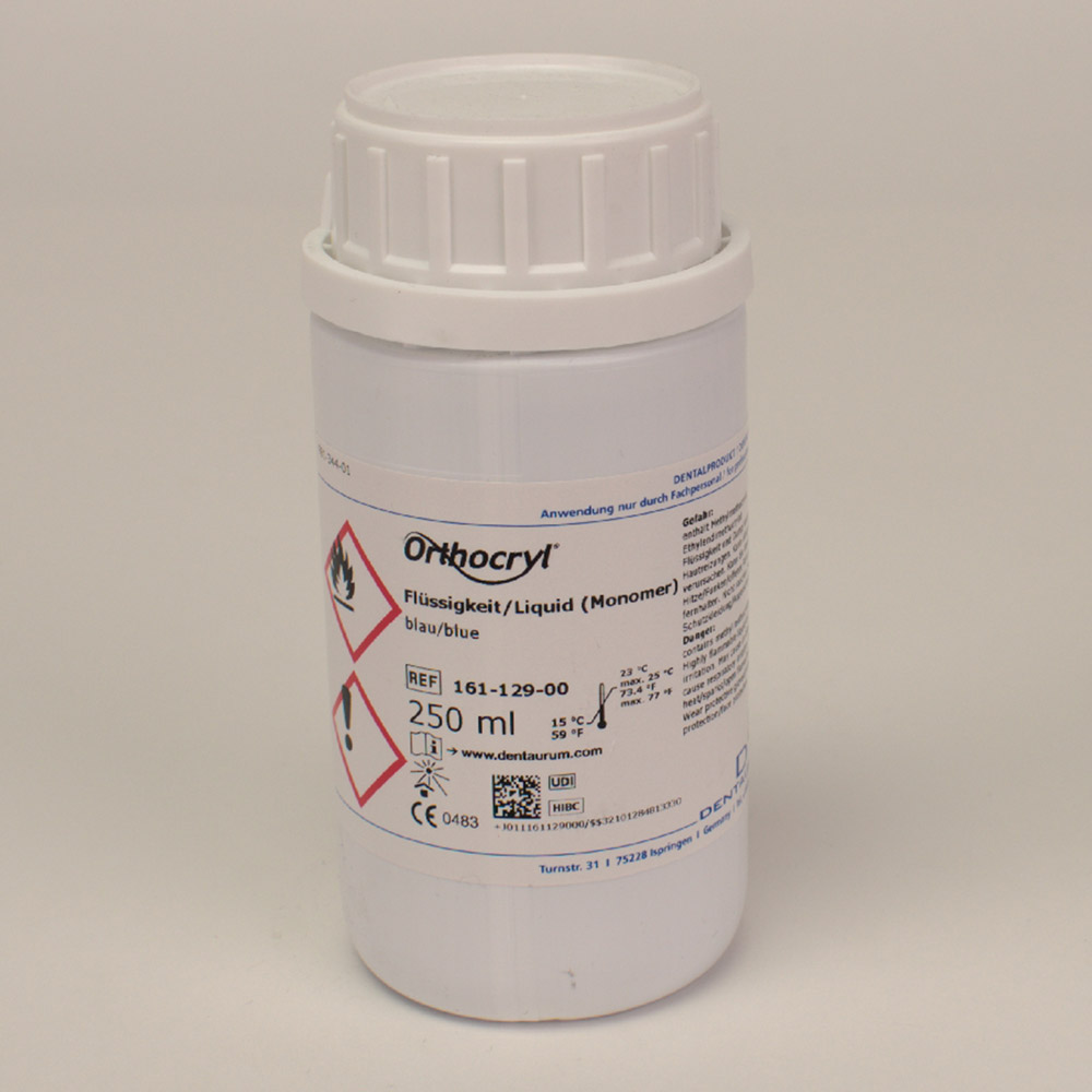 Orthocryl Flüssigkeit blau, 250 ml