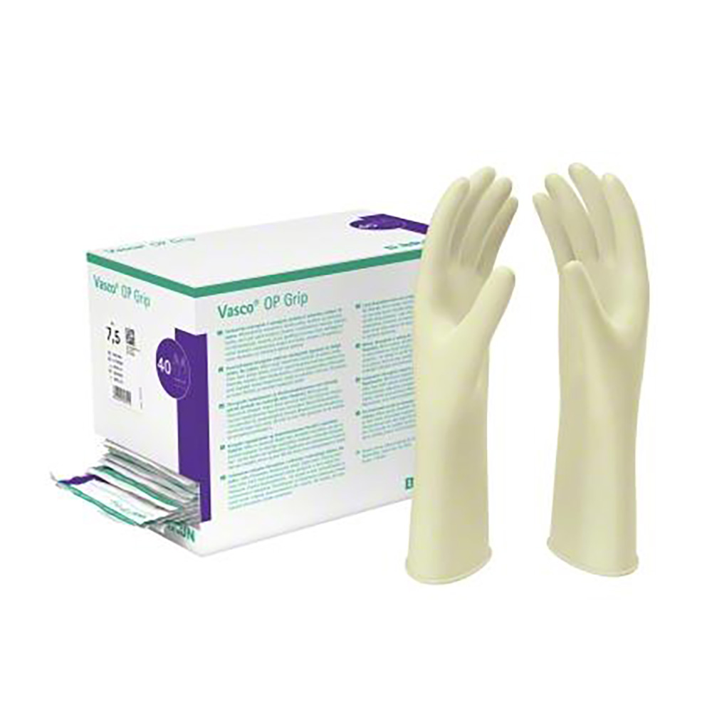 Vasco OP Grip Latex Handschuhe puderfrei Gr. 7,5, 40 Paar