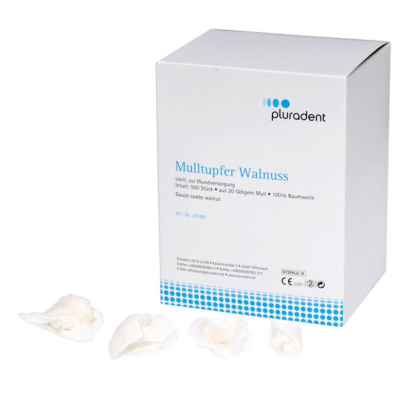 PLULINE Mulltupfer steril Erbse, 500 Stück