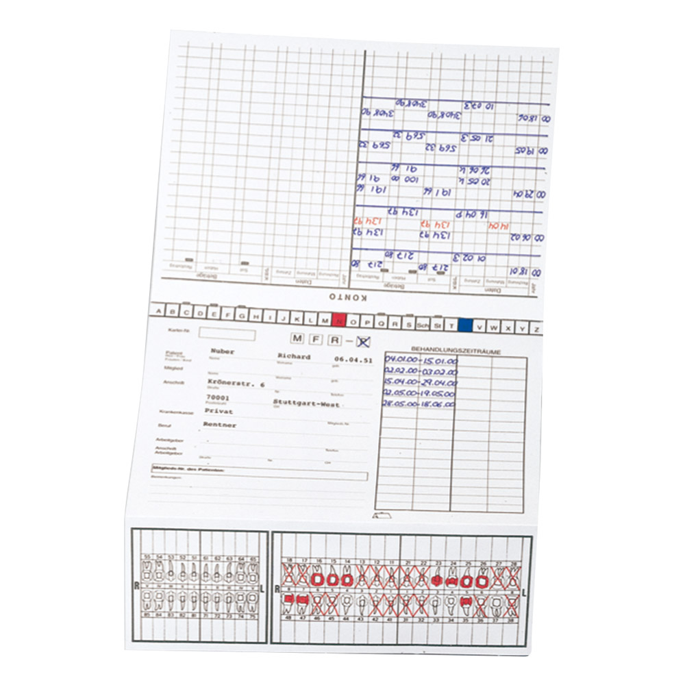 Karteikarte mit vorgedrucktem Adressfeld DIN A5 weiß, 200 Stück