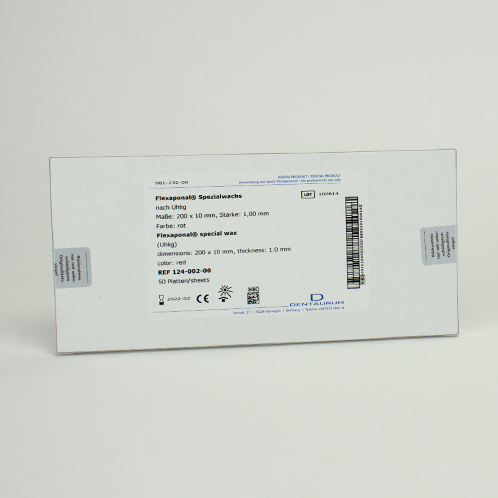 Flexaponalwachs rot 200 x 10 x 1,0 mm, 50 Stück
