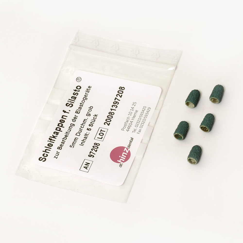 Schleifkappen für Silasto grob 5 mm, 5 Stück