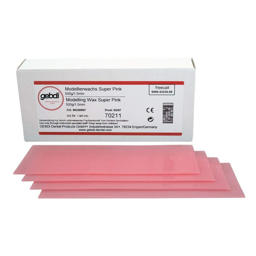 Modellierwachs Platten Superpink 1,50 mm, 2,5 kg