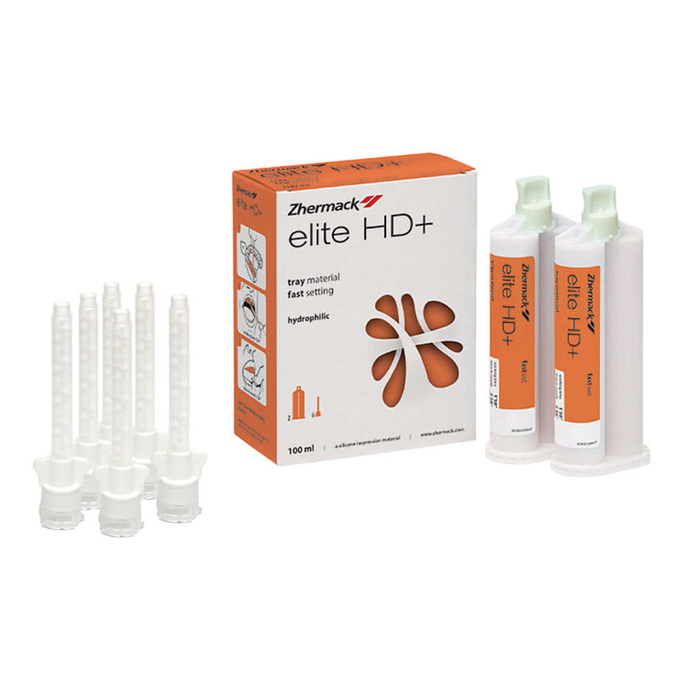 Elite HD+ Tray Material Fast, 2 x 50 ml Kartusche, 12 Mixing Tips