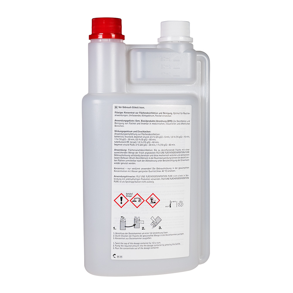 PLULINE Flächendesinfektion Pure, 1 L Leerflasche