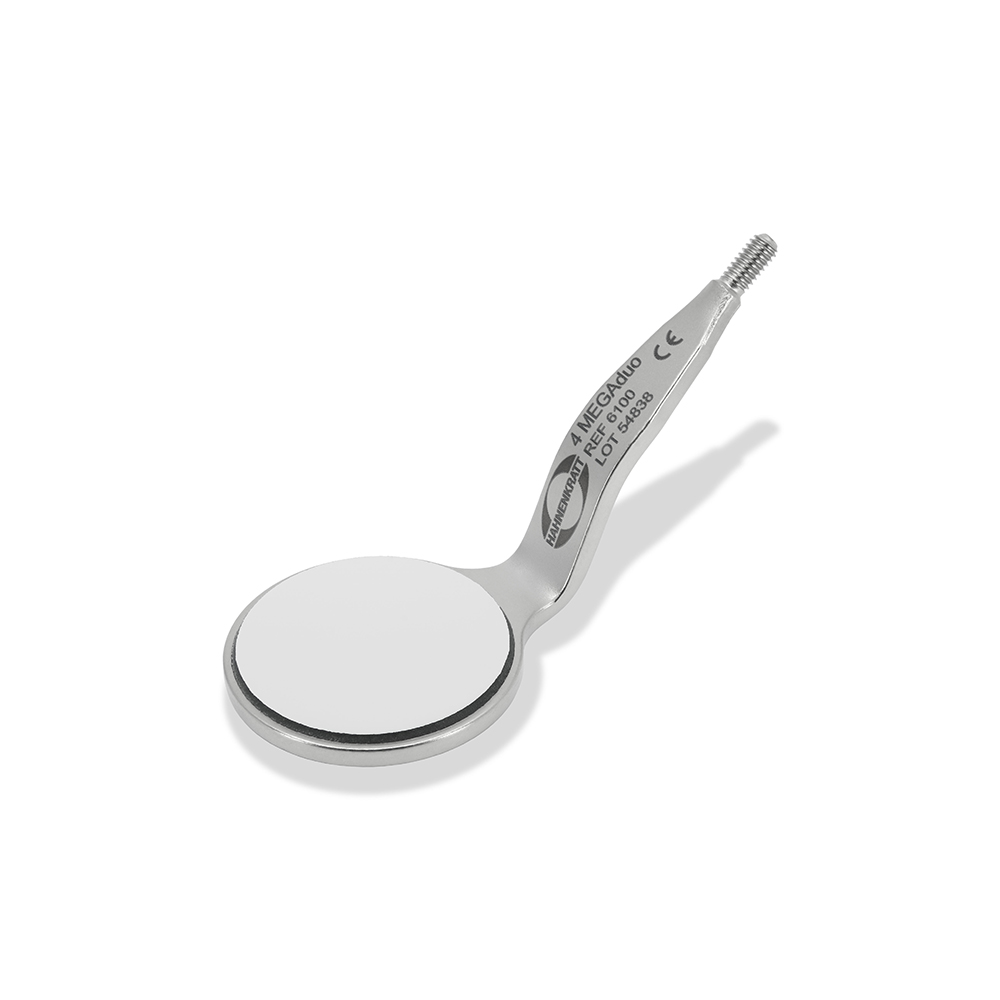 Mundspiegel MEGAduo Rhodium 4 plan SS, 6 Stück