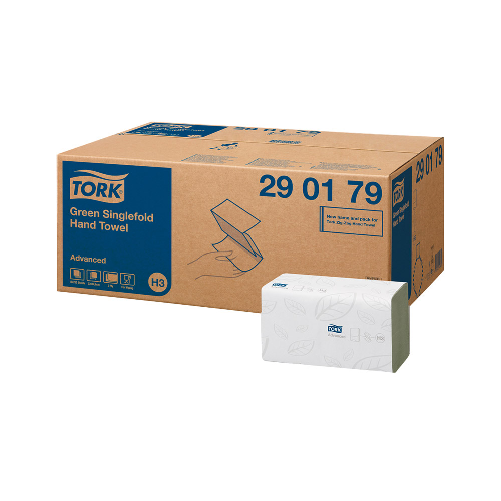 Tork Advanced H3 grün ZZ 2-lagig 25 x 23, Karton
