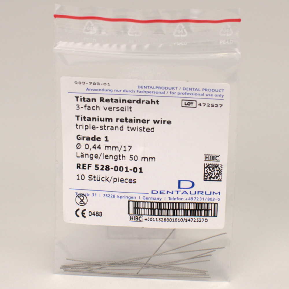 Titan Retainerdraht 0,44 mm Grade 1, 10 Stück