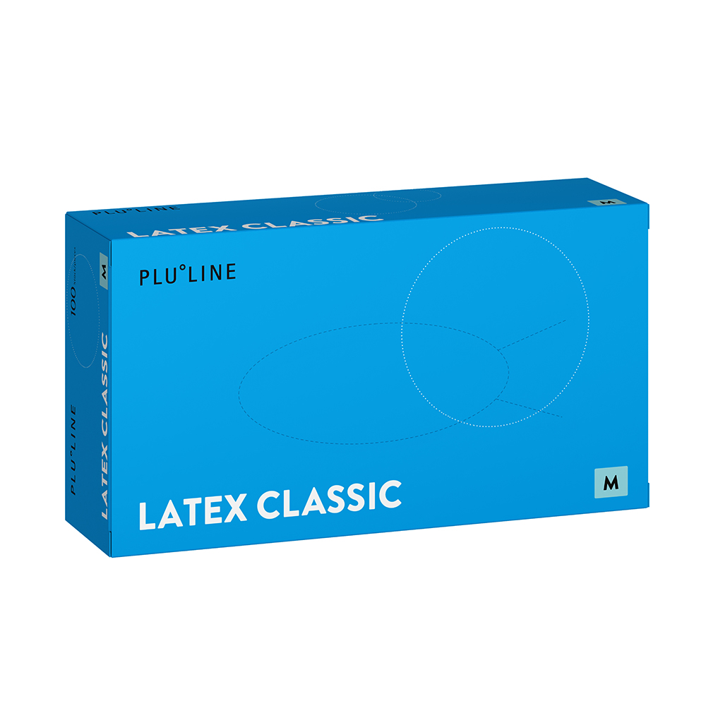 PLULINE Latex Classic Handschuhe Gr. M, 100 Stück