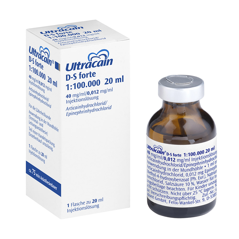 Ultracain D-S Forte 1:100.000 blau, 10x 20 ml Mehrfachentnahmeflasche