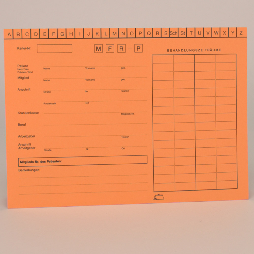 Karteikarte mit vorgedrucktem Adressfeld DIN A5 orange, 200 Stück