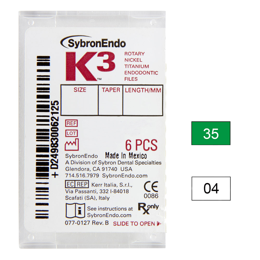 K3 NiTi-Files .04 Gr.35 25 mm, 6 Stück