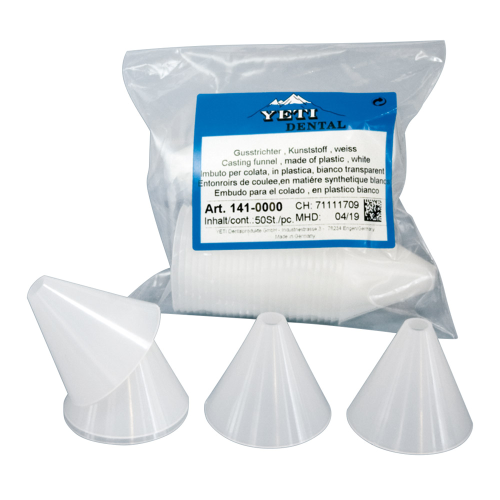 Gusstrichter weiß Kunststoff, 50 Stück
