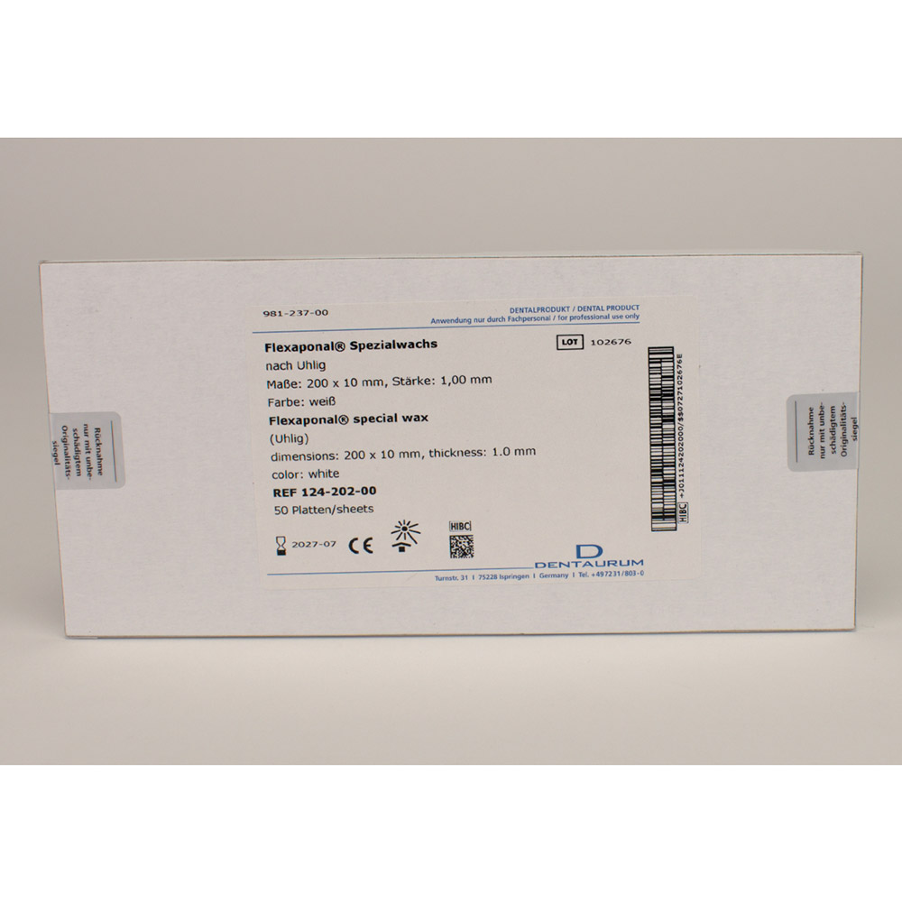 Flexaponalwachs weiß 200 x 10 mm, 80 g