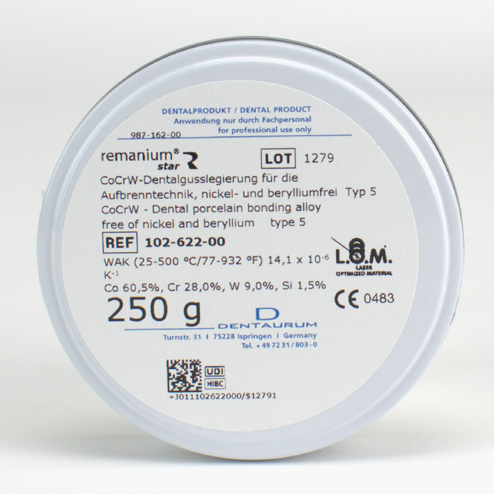 Remanium Star CoCr-Aufbrennlegierung, 250g