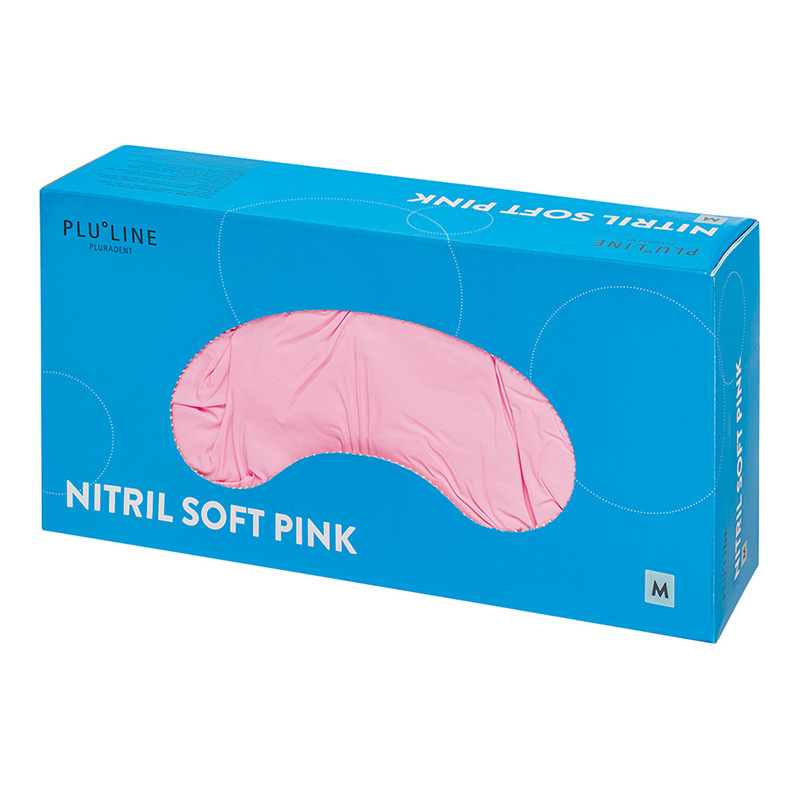 PLULINE Nitril Soft Handschuhe pink M pdf., 100 Stück
