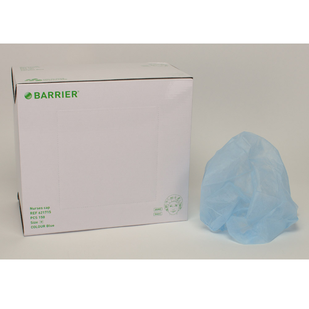 Barrier OP-Haube Annie blau, 150 Stück