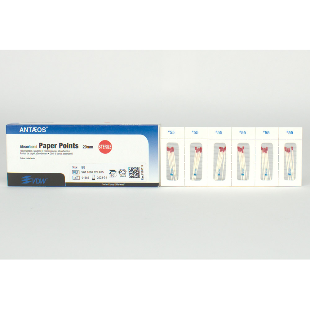 Papierspitzen Taper.02/55 steril, 180 Stück