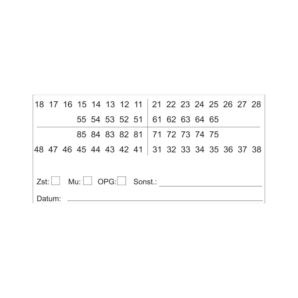 Zahnschema 01-Befund, 480 Stück