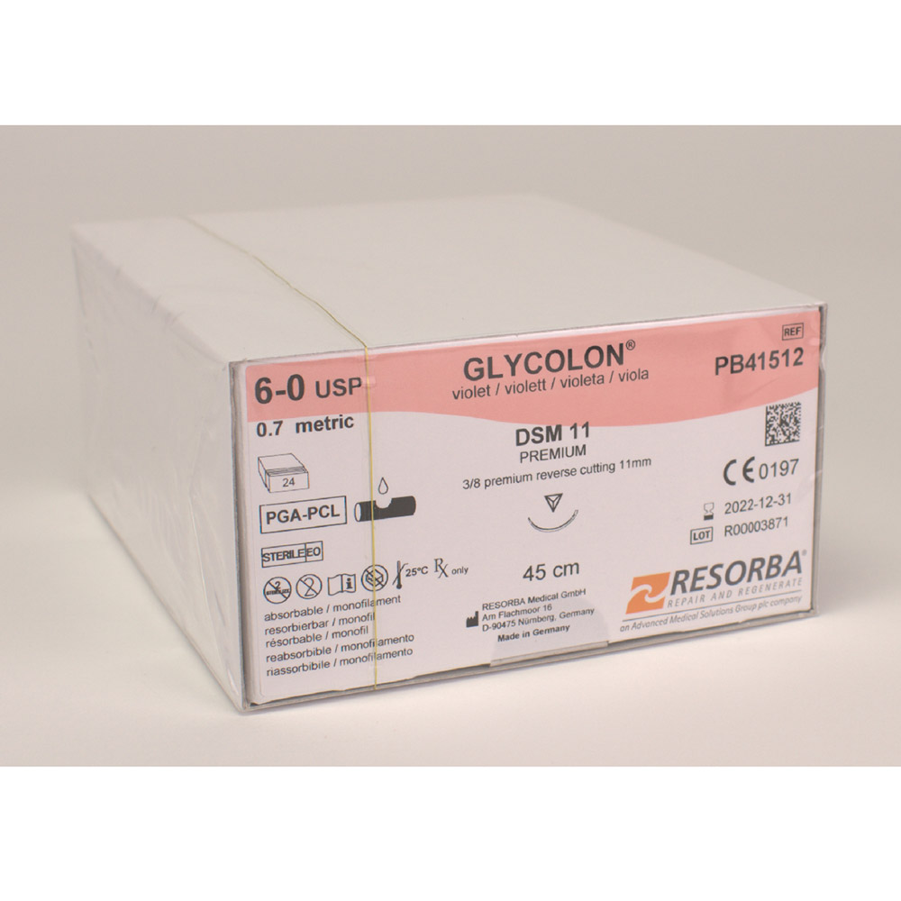 Glycolon violett 6/0 DSM11, 24 Stück