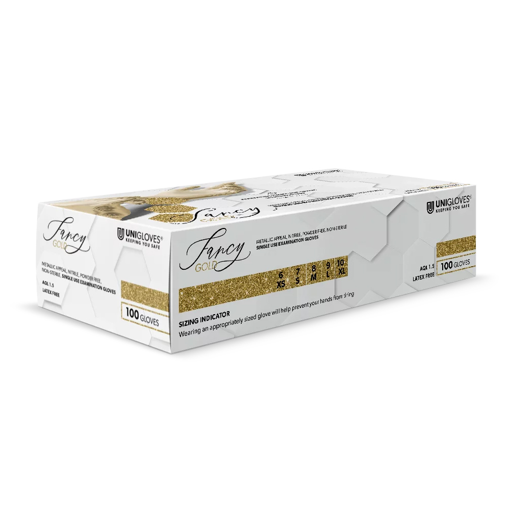 Fancy gold Nitril Handschuhe puderfrei Gr. XS, 100 Stück