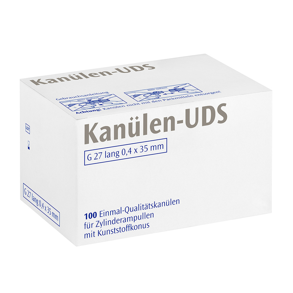 UDS-Kanüle G27 lang 0,4 x 35 mm grau, 100 Stück