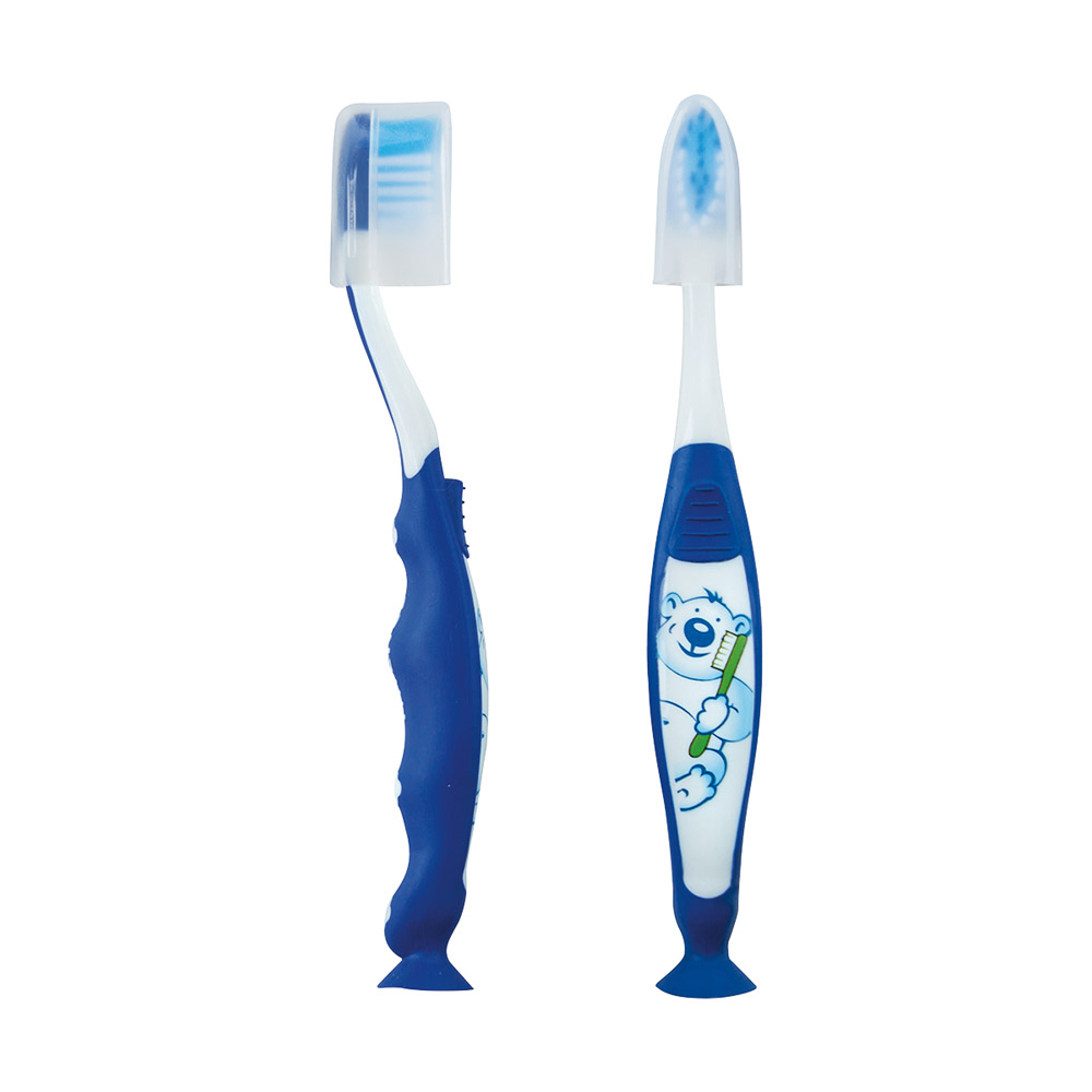 Zahnbürste mit Saugfuss "Otto" blau, 12 Stück