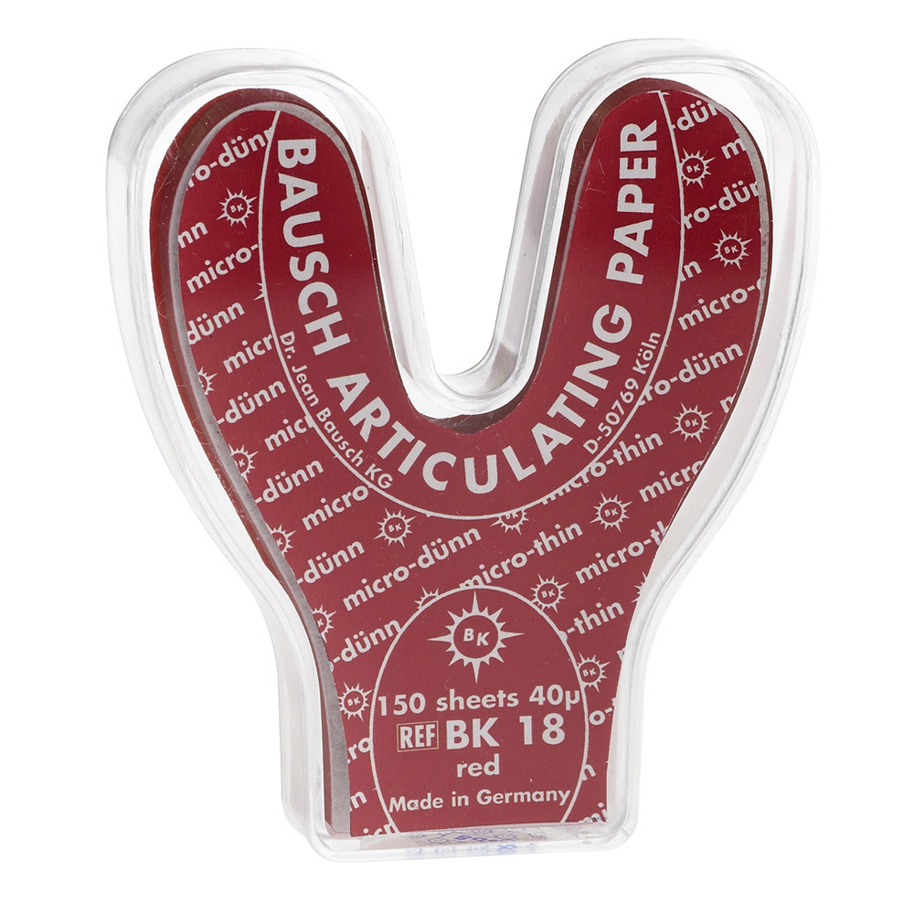 Occlusionspapier rot Hufeisenform BK 18, 150 Blatt