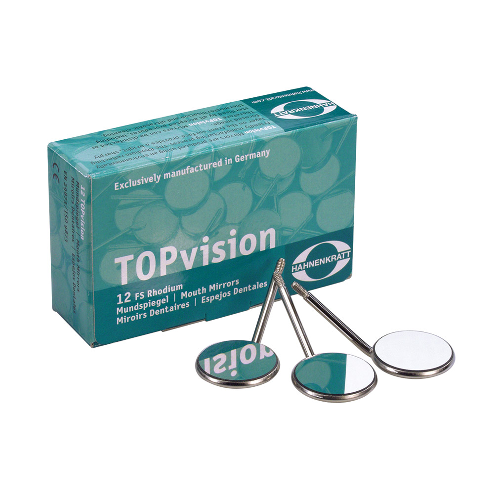 Mundspiegel TOPvision FS Rhodium 4 hohl SS , 12 Stück