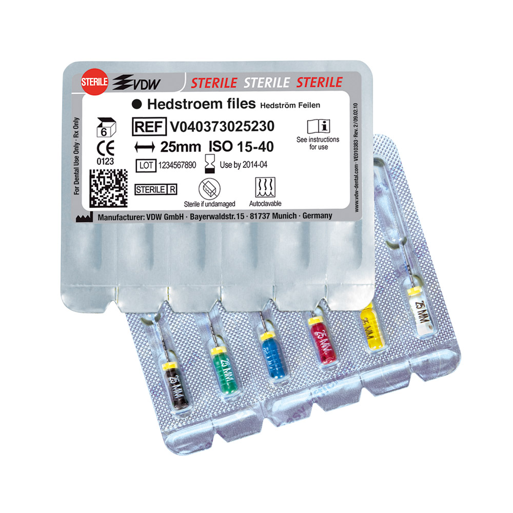 Hedströmfeilen 73/ 15 25 mm steril, 6 Stück