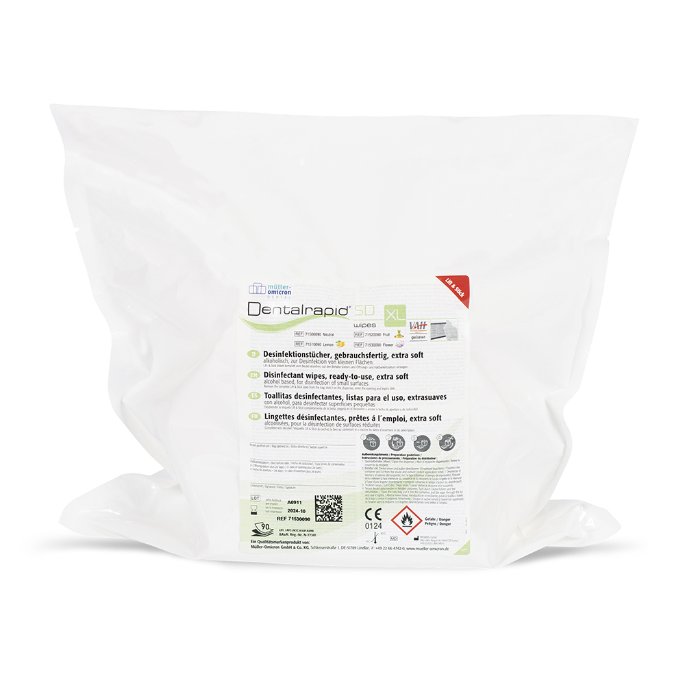 Dentalrapid SD wipes XL neutral, 2 x 90 Blatt Rollen