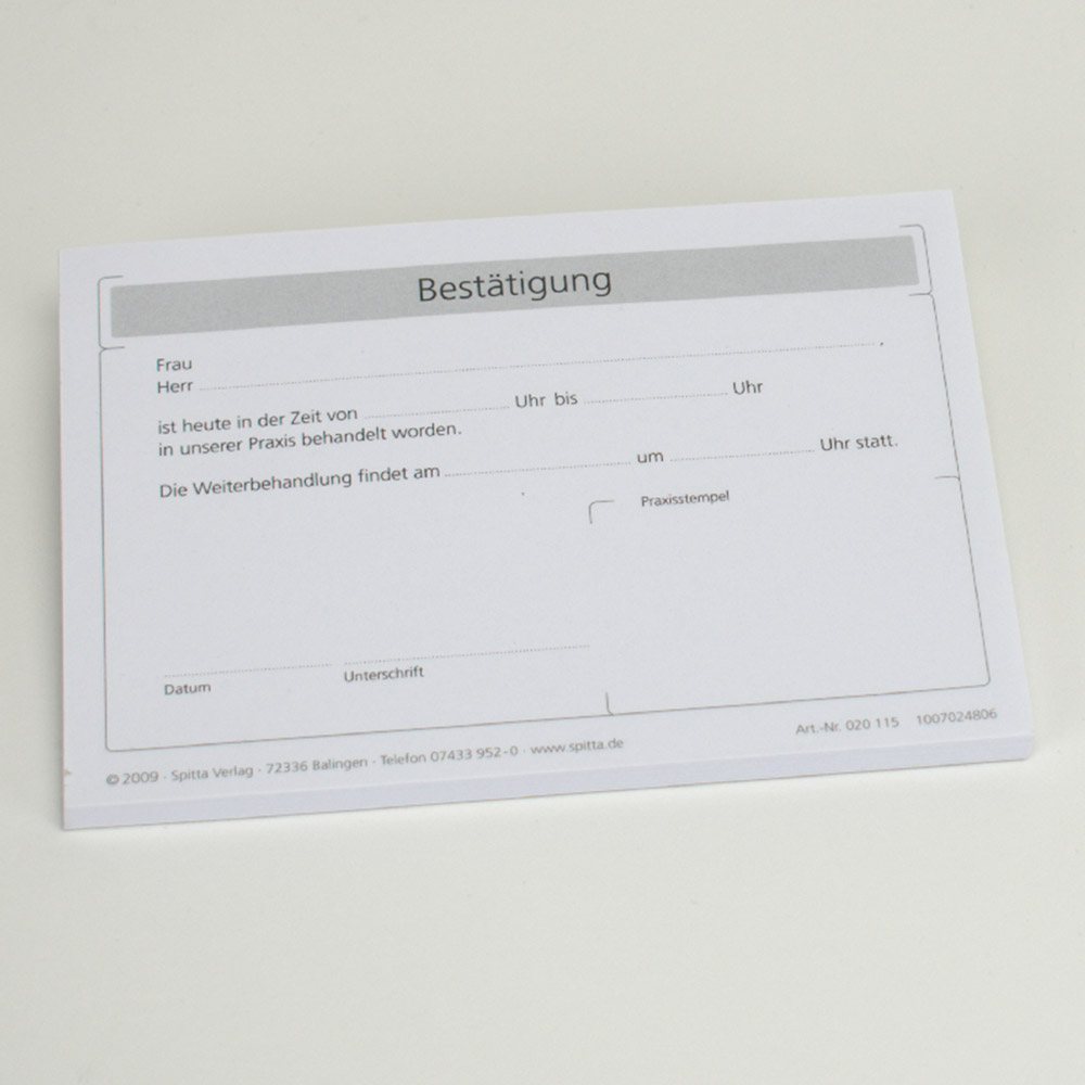 Bestätigung A6, 100 Stück