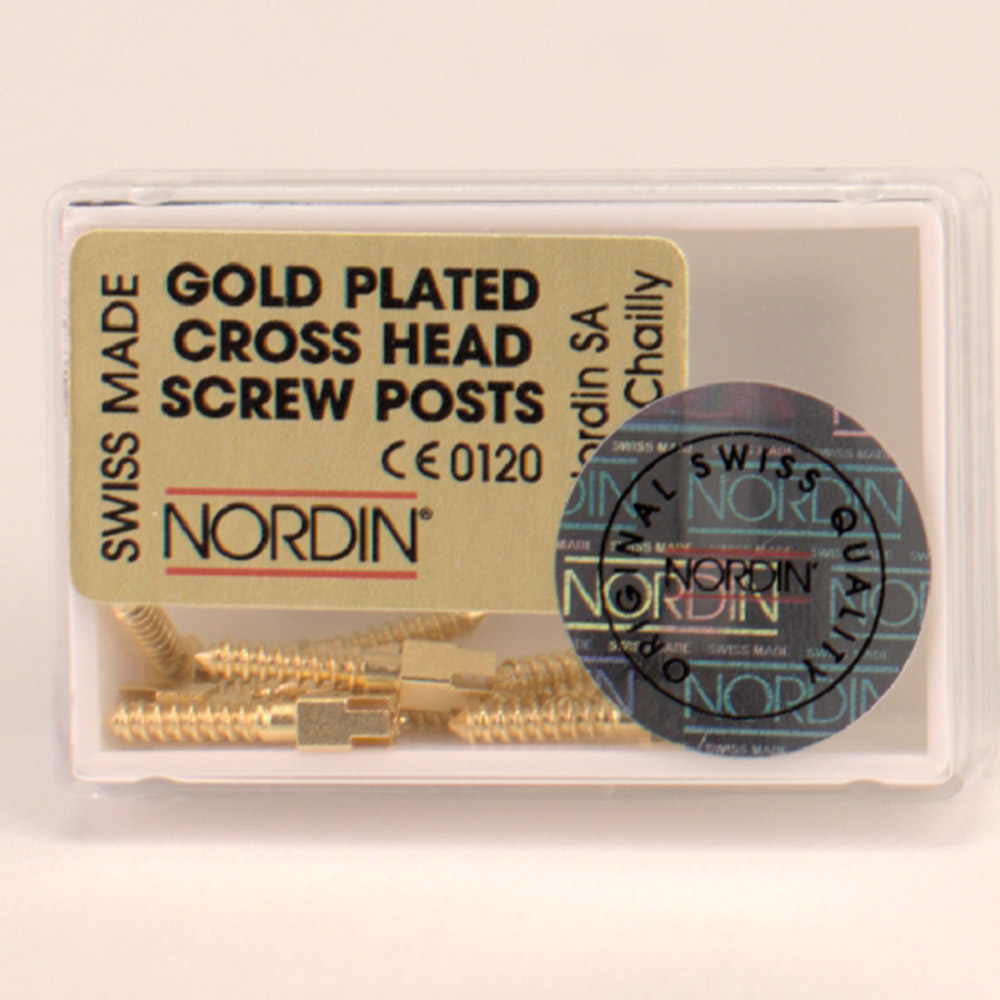 Wurzelstifte gold Crosshead M3, 12 Stück