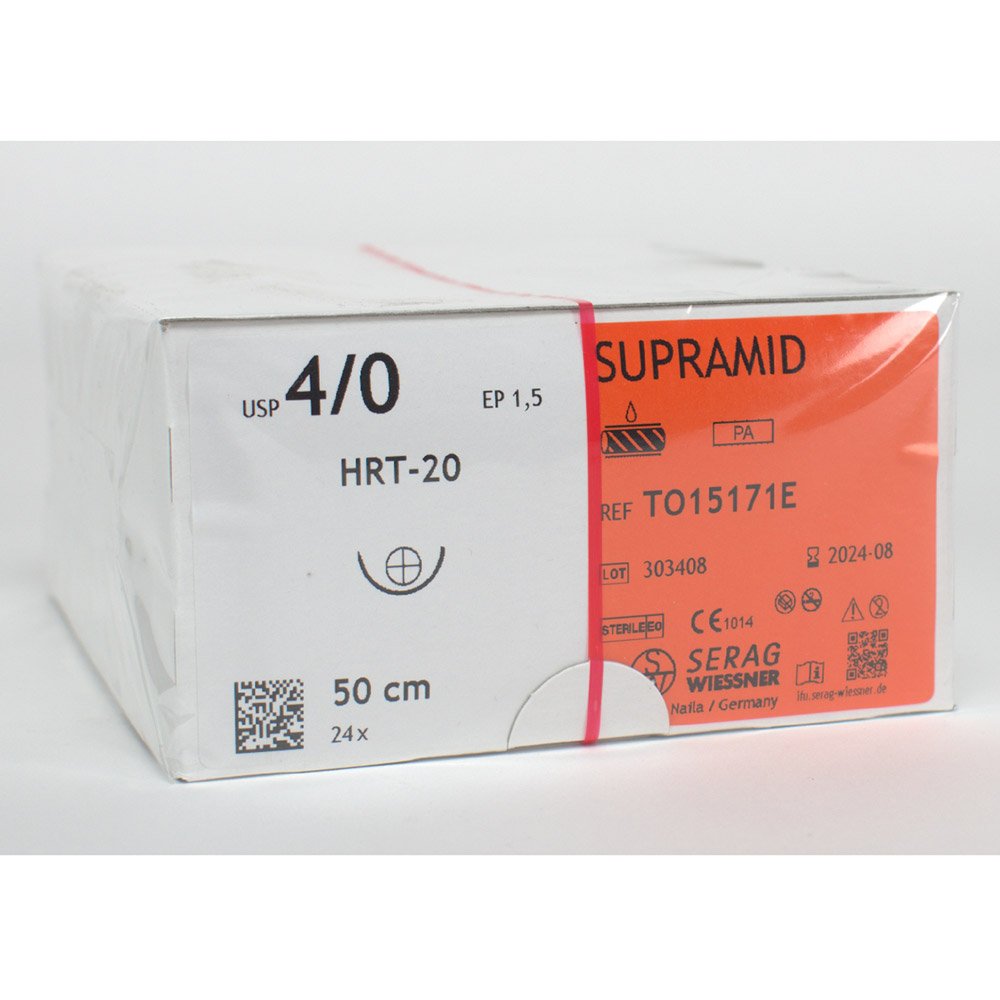 Supramid schwarz 4/0 HRT-20, 24 Stück