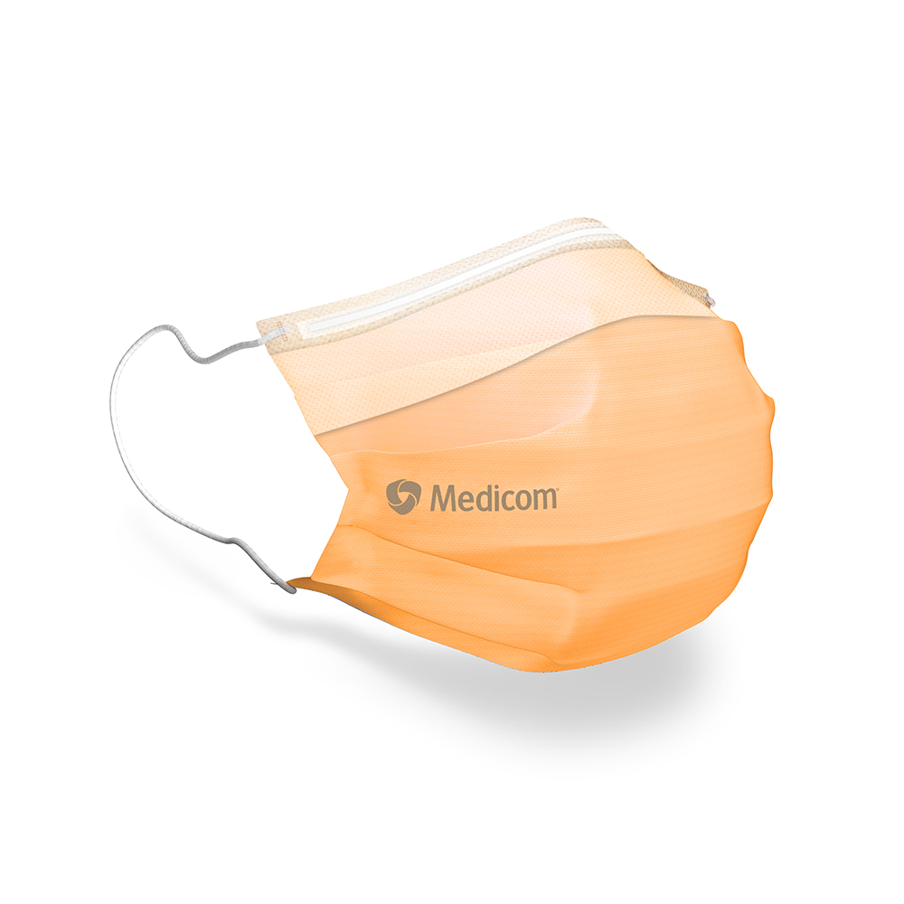 SafeMask SofSkin fog-free med. Mundschutz orange, 50 Stück