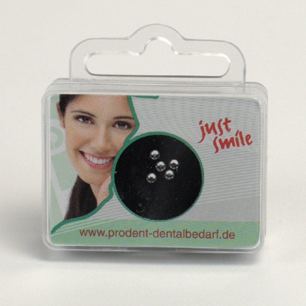 Dental Jewel Zahnschmuck weiß Diamant 2,0 mm, 5 Stück