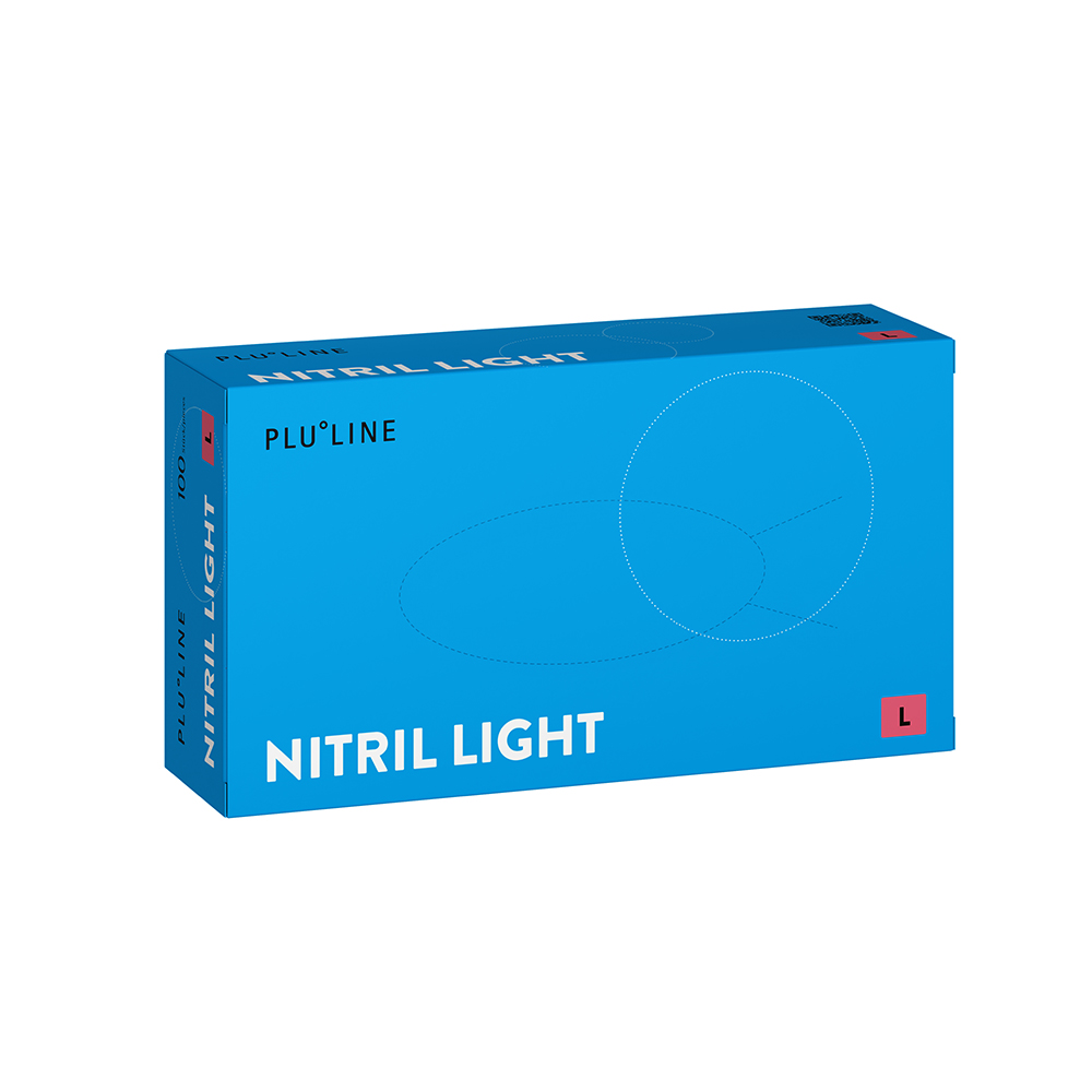 PLULINE Nitril Light Handschuhe weiß L, 100 Stück