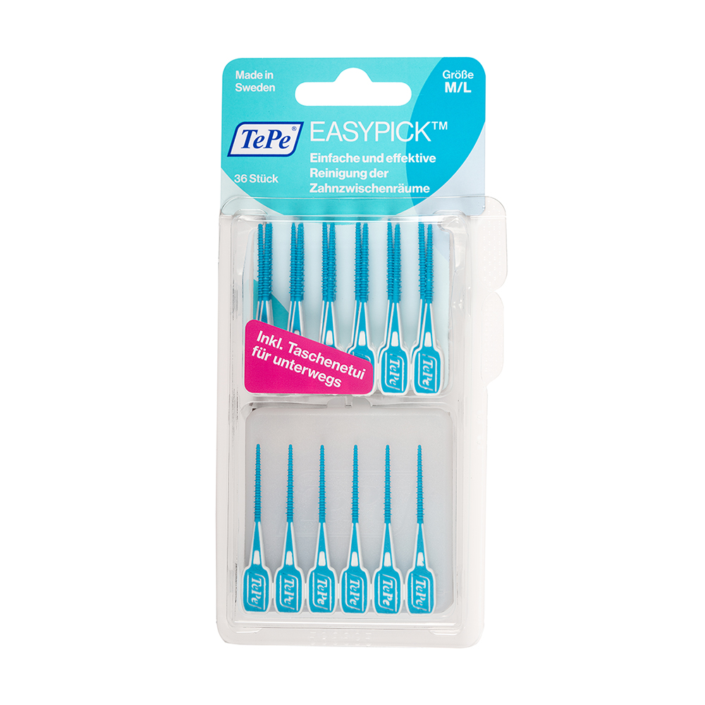 TePe EasyPick M/L türkis, 36 Stück Blister