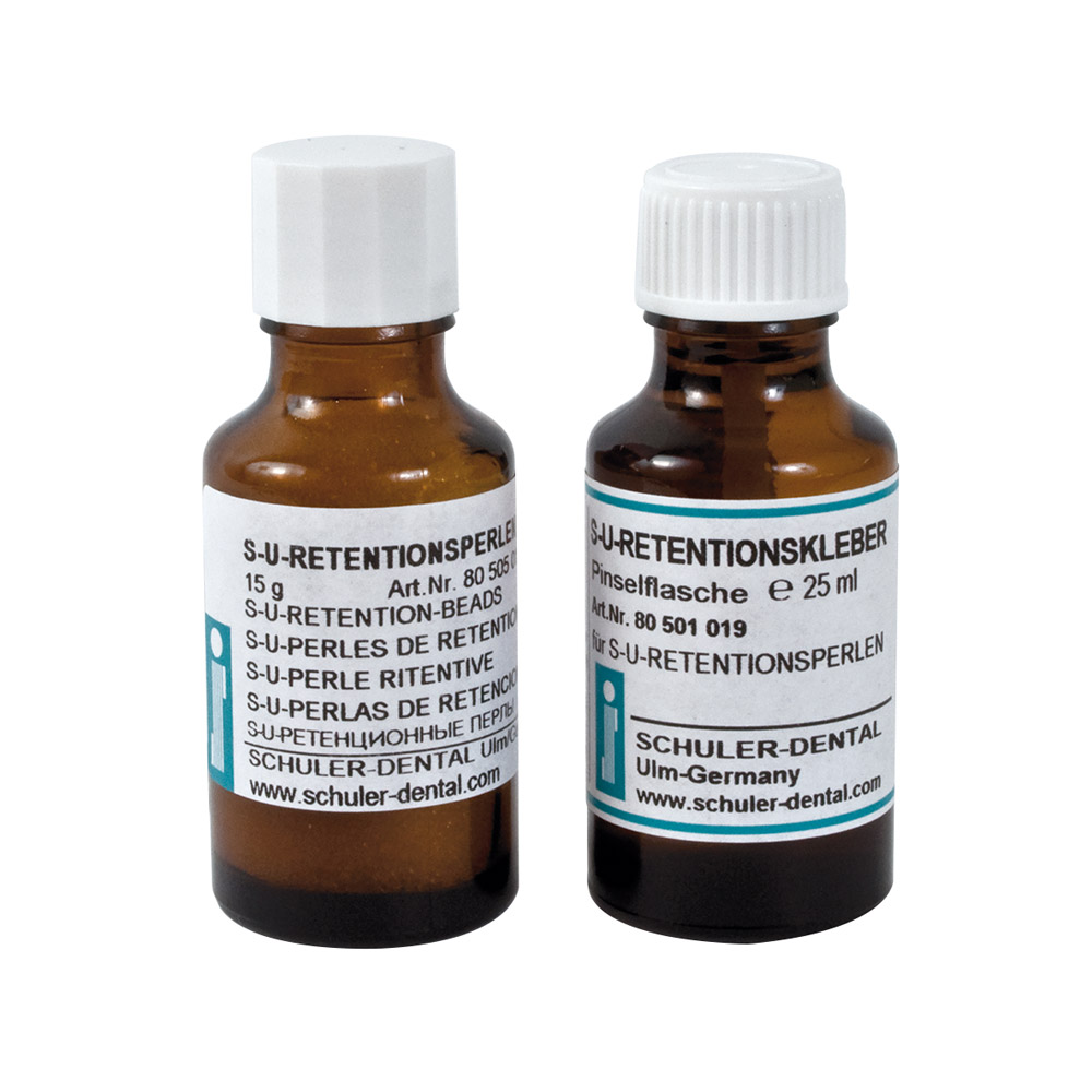 Retentionsperlen 0,8 mm mit Kleber, Set