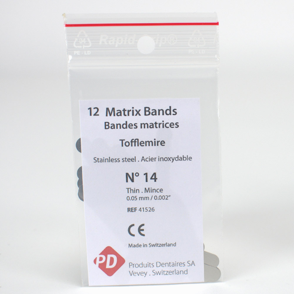 Tofflemire Matrizen dünn 14 P.D., 12 Stück