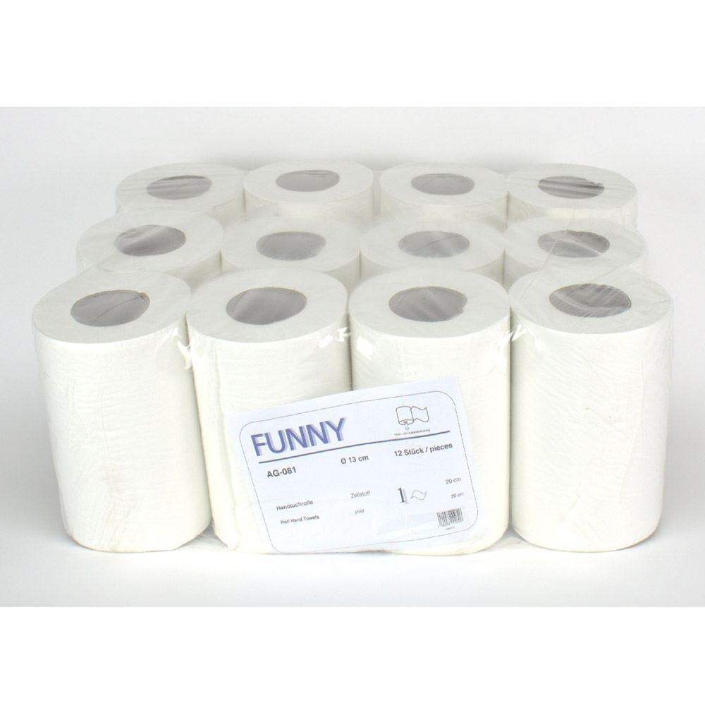Putztuchrolle mini 1-lagig weiß, 12 Rollen