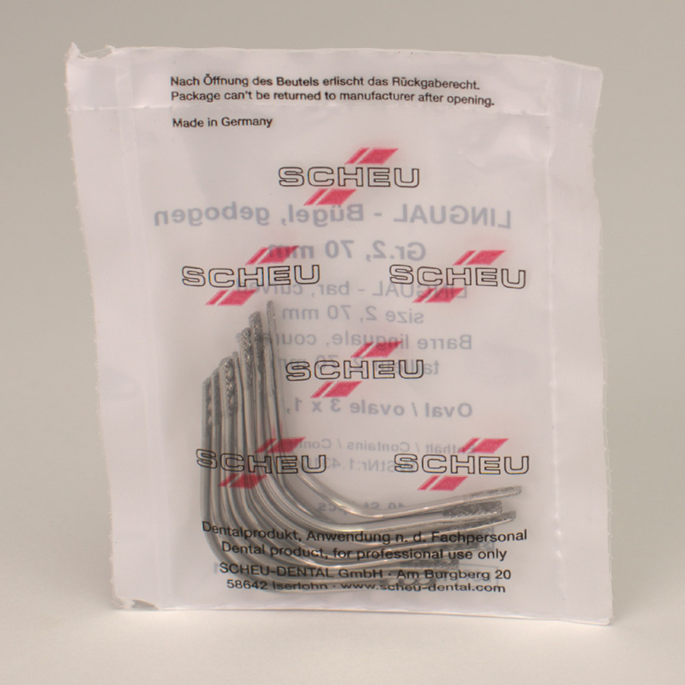 Lingualbügel gebogen 70 mm, 10 Stück