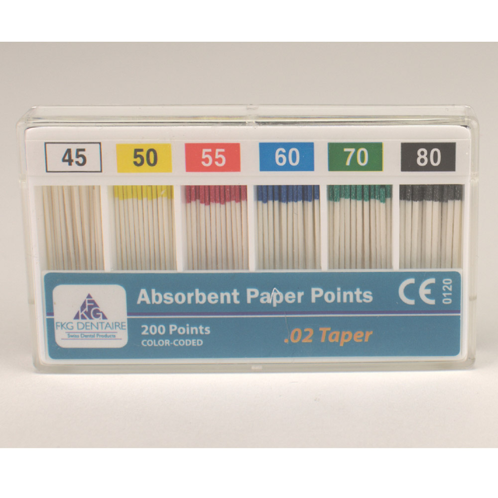 FKG Paper Points 02/45-80, 200 Stück sortiert