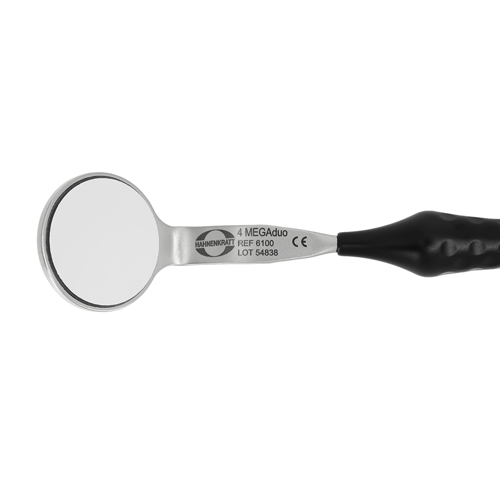 Mundspiegel MEGAduo Rhodium 4 plan SS, 6 Stück