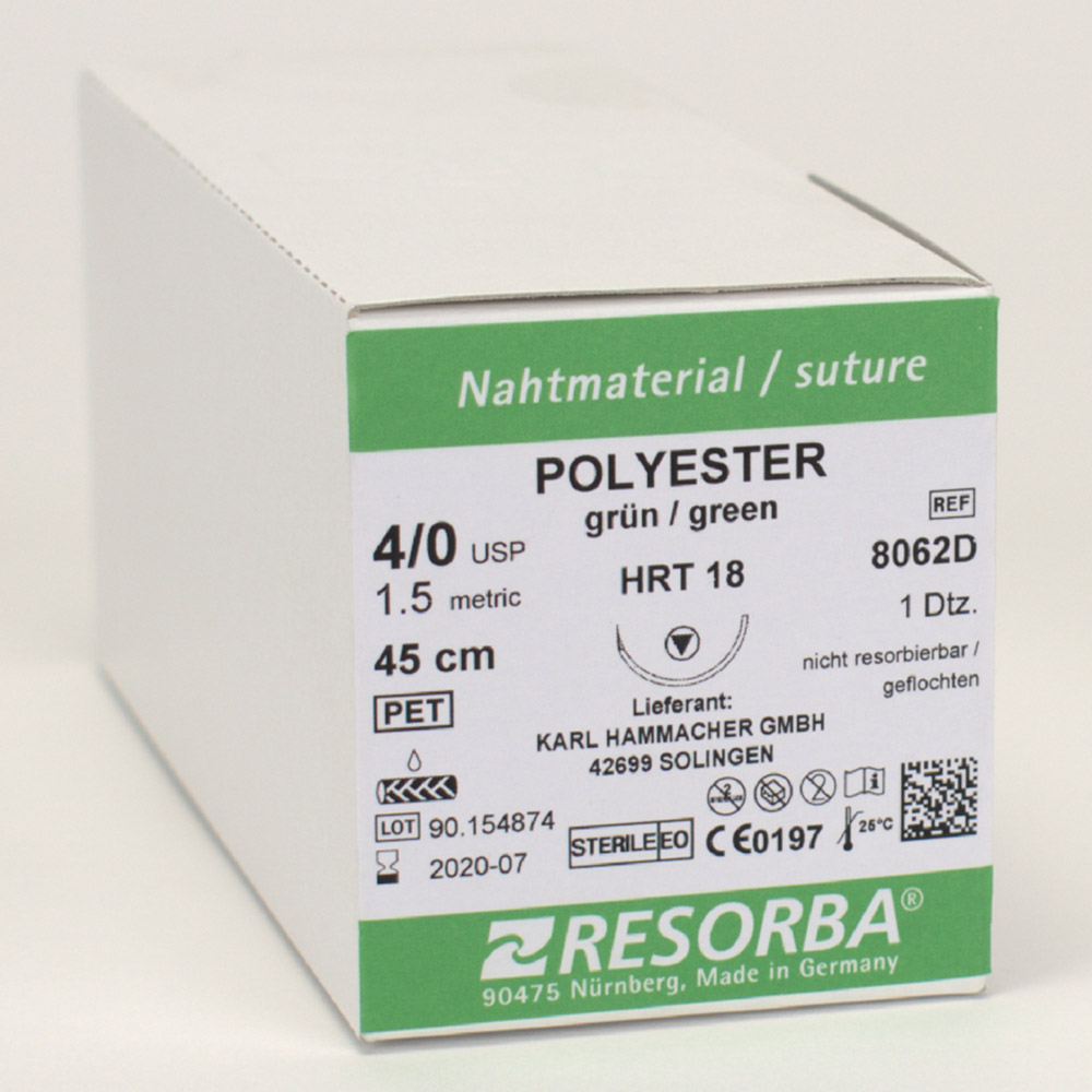 Resorba Polyester 4/0 HRT18, 12 stk.
