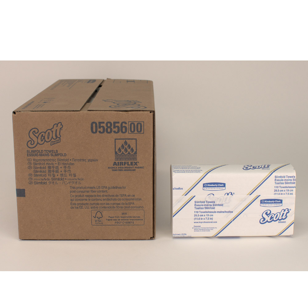 Scott Slimfold hvid 1-lags 29,5 x 19,5, karton