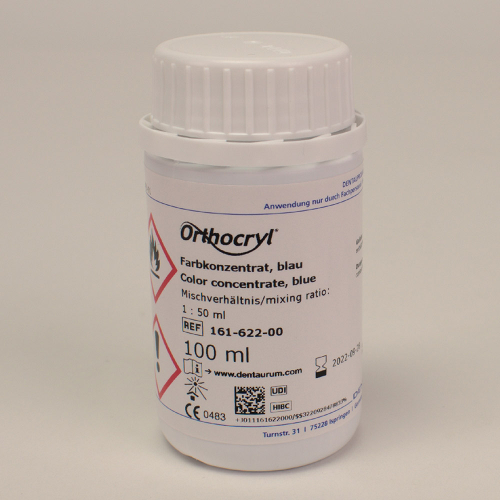 Orthocryl farvekoncentrat blå, 100 ml