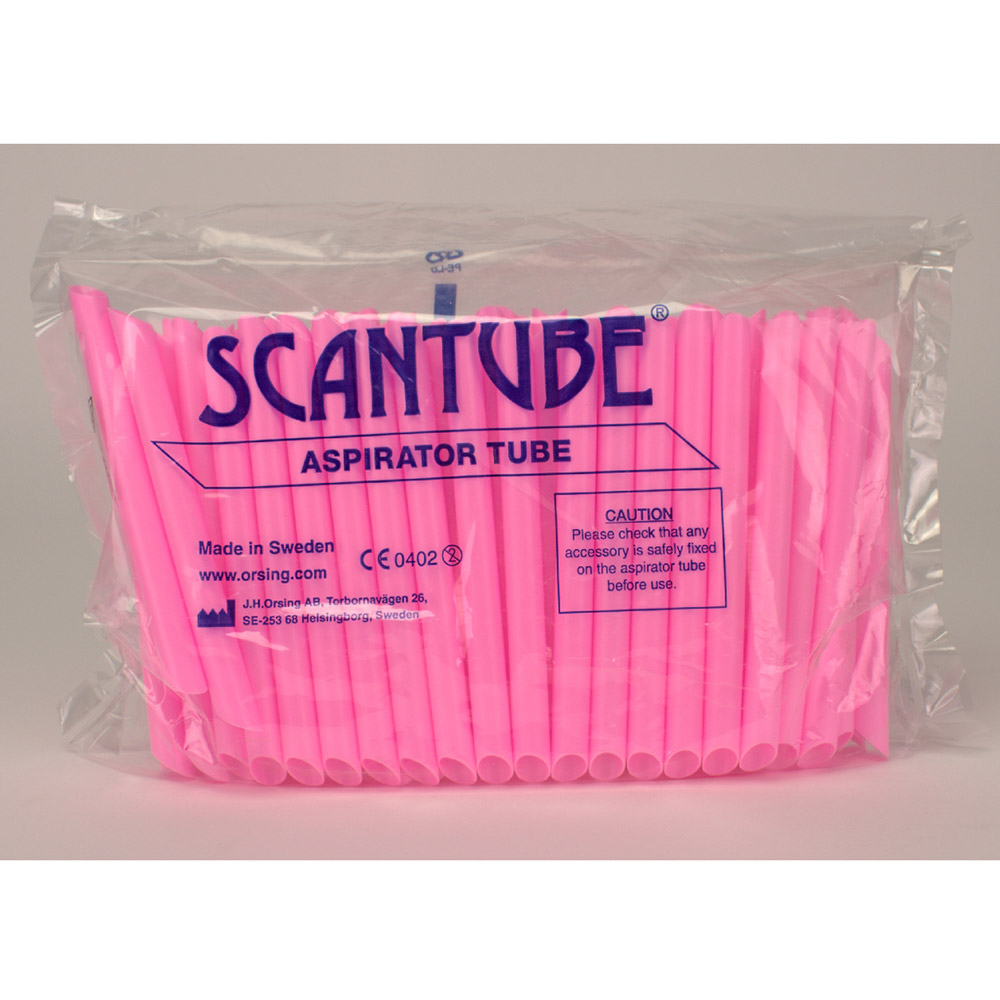 Aspiratorslanger pink 135 mm, 100 stk.